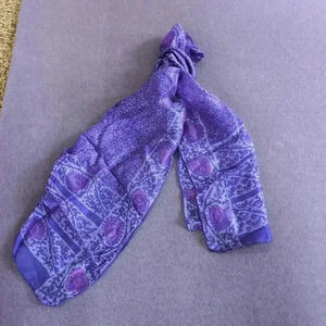 Purple pink blue Vintage Scarf 64 x 9 inches